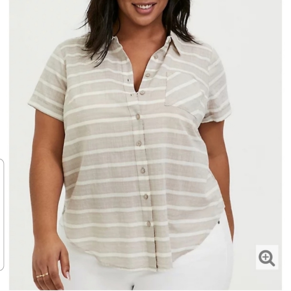 Torrid Stripe Texture Button Down Shirt